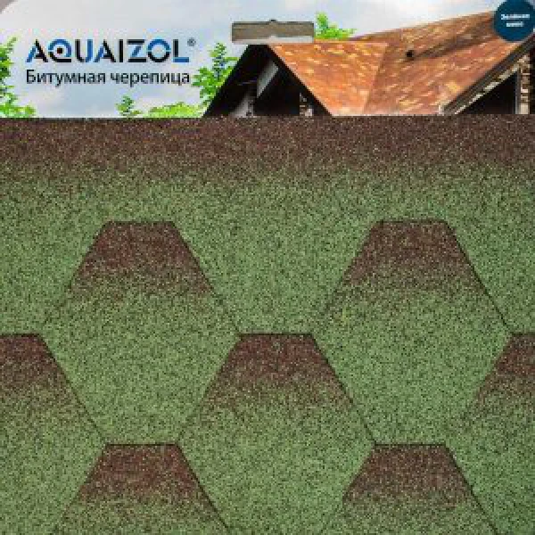 М’яка покрівля Акваізол Мозаїка “Зелений мікс”