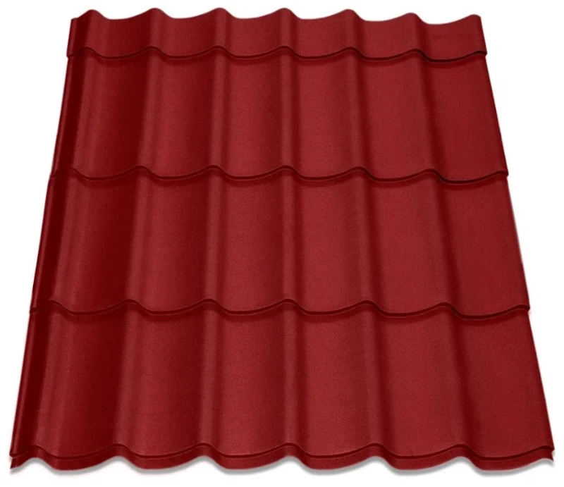 Металочерепиця Монтерей Китай 0,45 мм матова Бордовий
