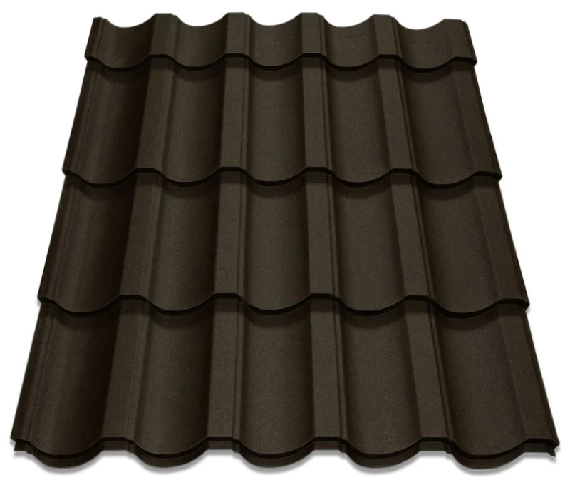 Металочерепиця Модерн Китай 0,45 мм матова Темно-коричневий