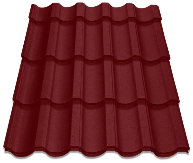 Металочерепиця Модерн Китай 0,45 мм матова Бордовий
