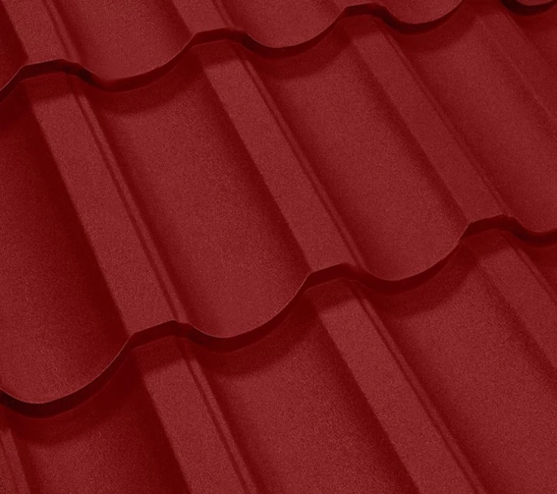 Металочерепиця Модерн Польща 0,5 мм матова Бордовий