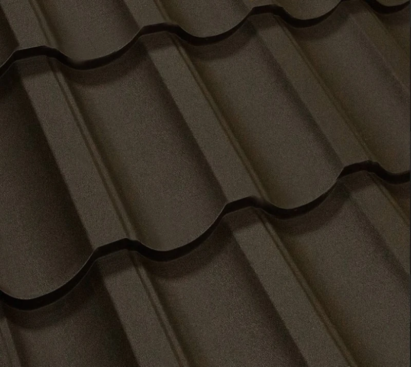 Металочерепиця Модерн Польща 0,5 мм матова Темно-коричневий