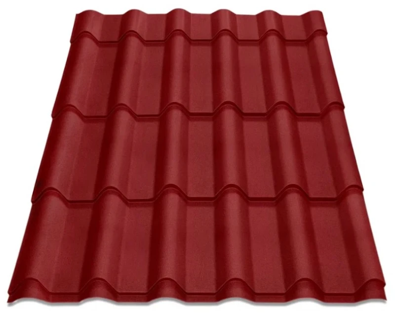 Металочерепиця Ретро Китай 0,4 мм глянцева Бордовий