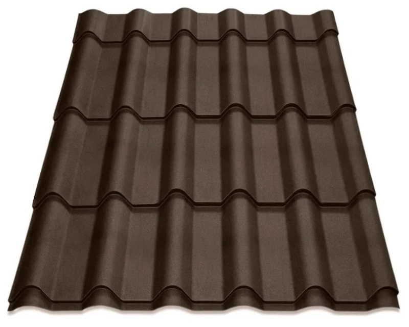 Металочерепиця Ретро Китай 0,4 мм глянцева Коричневий