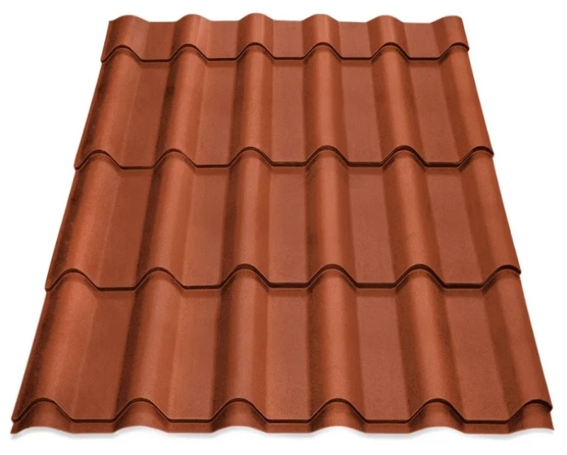 Металочерепиця Ретро Китай 0,4 мм глянцева Помаранчевий