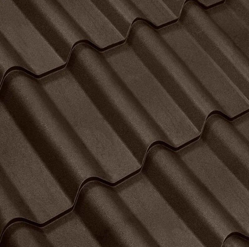 Металлочерепиця Ретро Польща 0,5 матова Коричневий