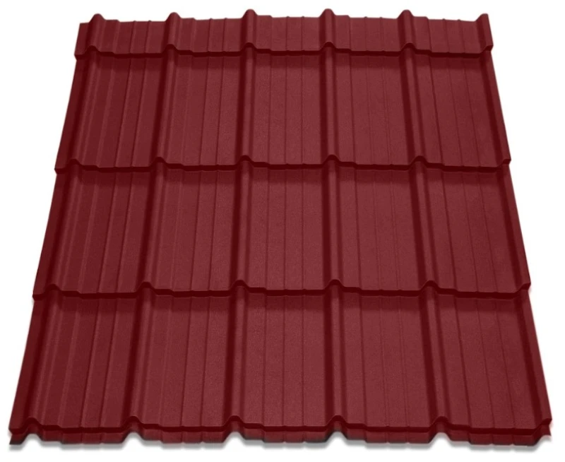 Металочерепиця Мадера Італія 0,45 мм матова Бордовий
