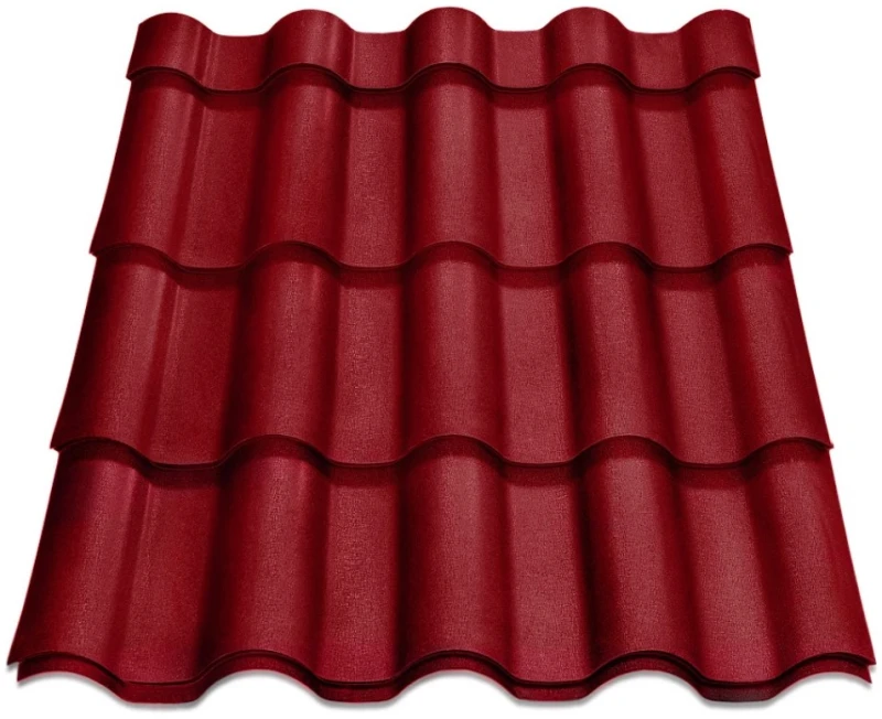 Металочерепиця Інтегра Німеччина 0,5 мм Ice Crystal Червоний