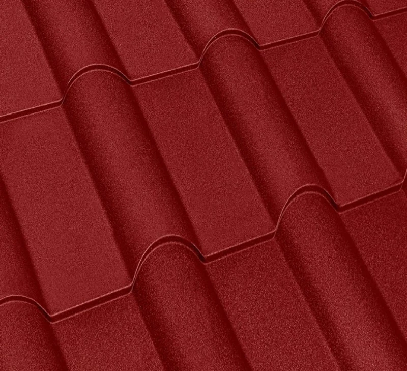 Металочерепиця Опал Польща 0,5 мм матова Червоний