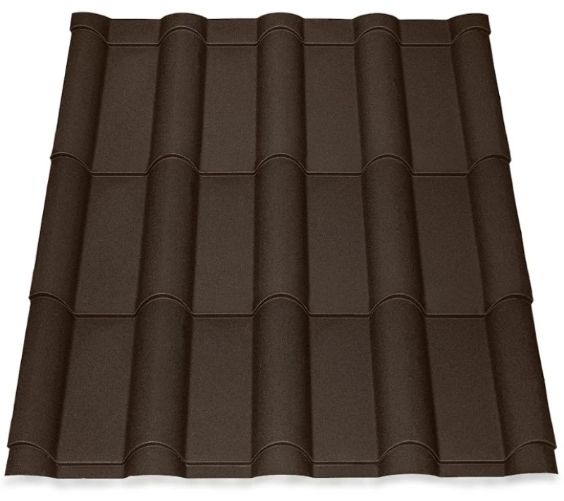 Металочерепиця Опал – Афіна Україна 0,45 мм матова Темно-коричневий