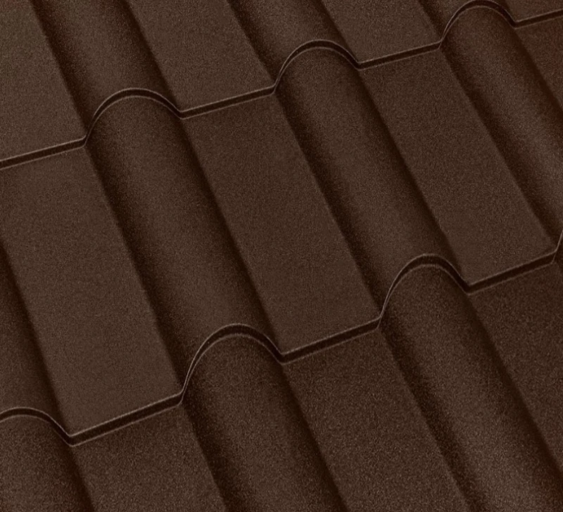 Металочерепиця Опал – Афіна Україна 0,45 мм матова Темно-коричневий