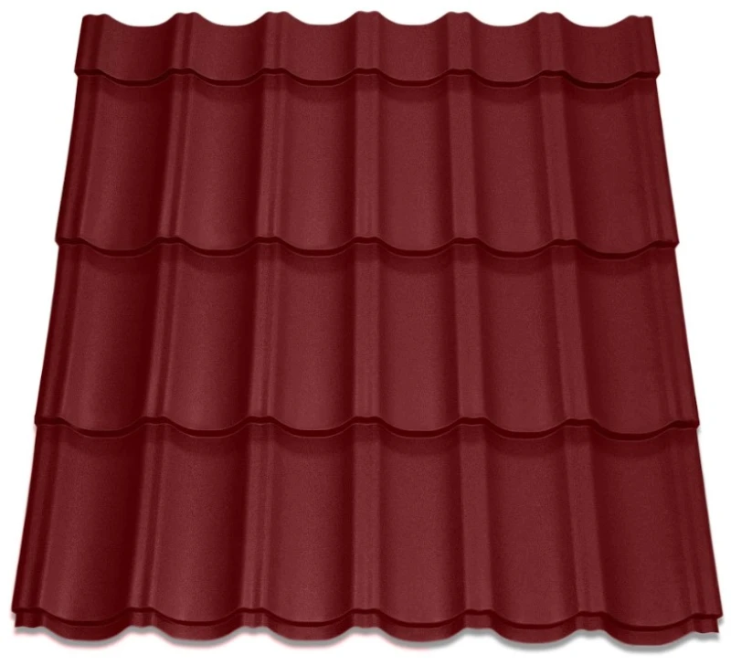 Металочерепиця Maxima Італія 0,5 мм матова Бордовий