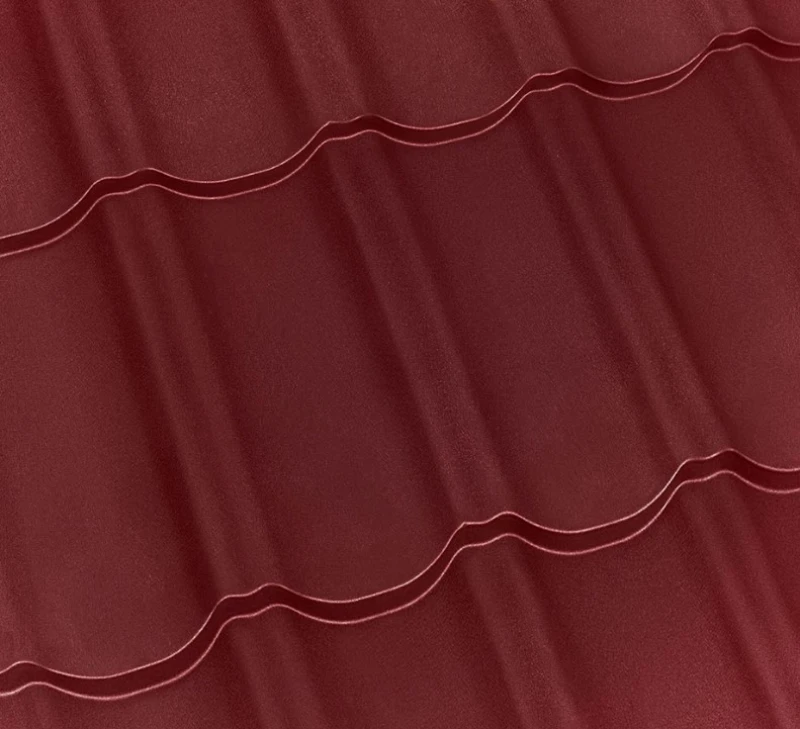 Металочерепиця Maxima Італія 0,5 мм матова Бордовий
