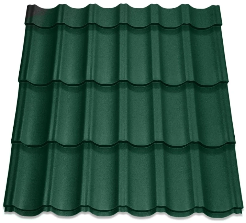 Металочерепиця Maxima Італія 0,5 мм матова Зелений