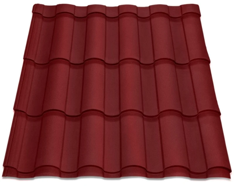 Металочерепиця Валенсія Україна 0,45 мм матова Бордовий