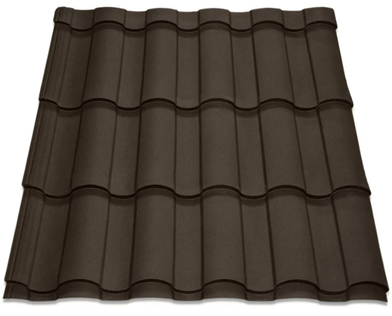Металочерепиця Валенсія Україна 0,45 мм матова Коричневий