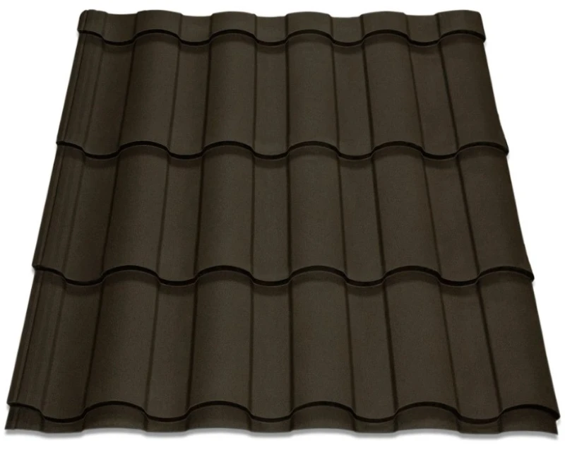 Металочерепиця Валенсія Україна 0,45 мм матова Темно-коричневий