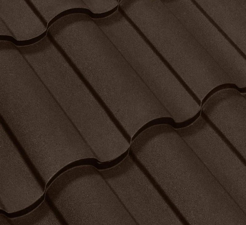 Металочерепиця Валенсія Китай 0,4 мм матова Коричневий