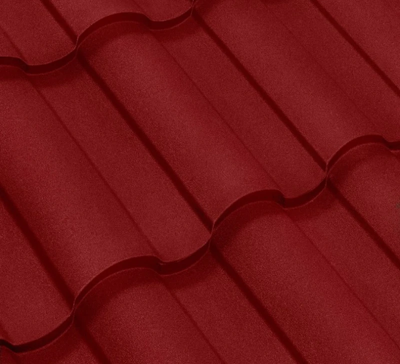 Металочерепиця Валенсія Китай 0,4 мм матова Бордовий